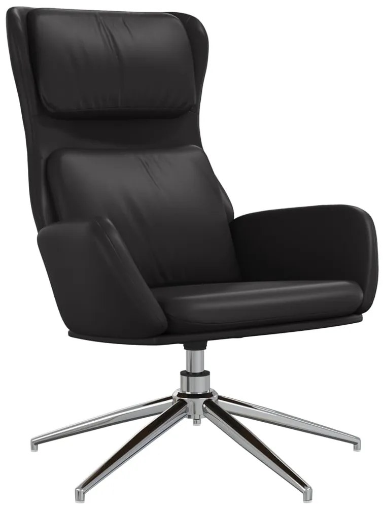 341362 vidaXL Scaun de relaxare, negru lucios, piele artificială
