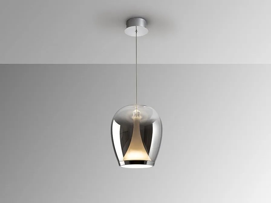 Lustra/Pendul LED modern design decorativ Suspiro D-25cm crom/fumuriu
