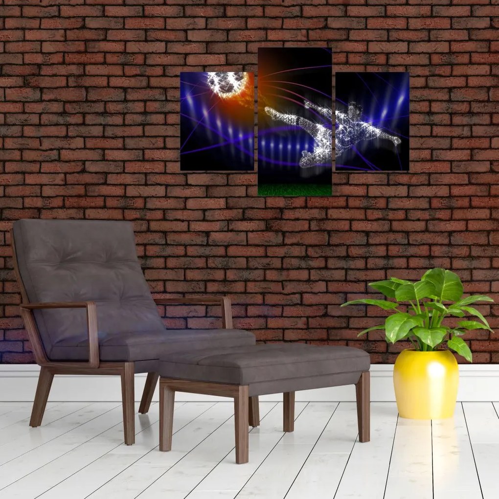 Tablou - Fotbaliști în săritură (90x60 cm)