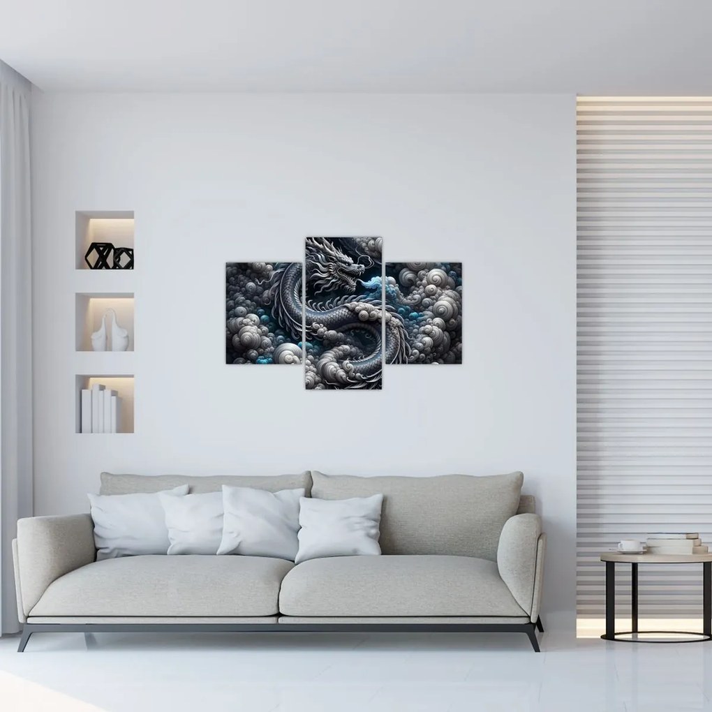 Tablou – Dragon în fum (90x60 cm)