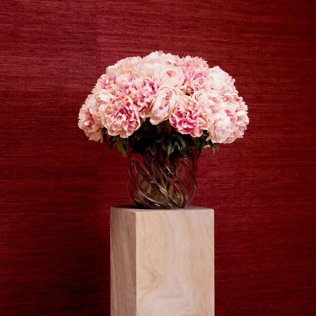 Buchet artificial LUX din 48 de bujori roz, Peonies
