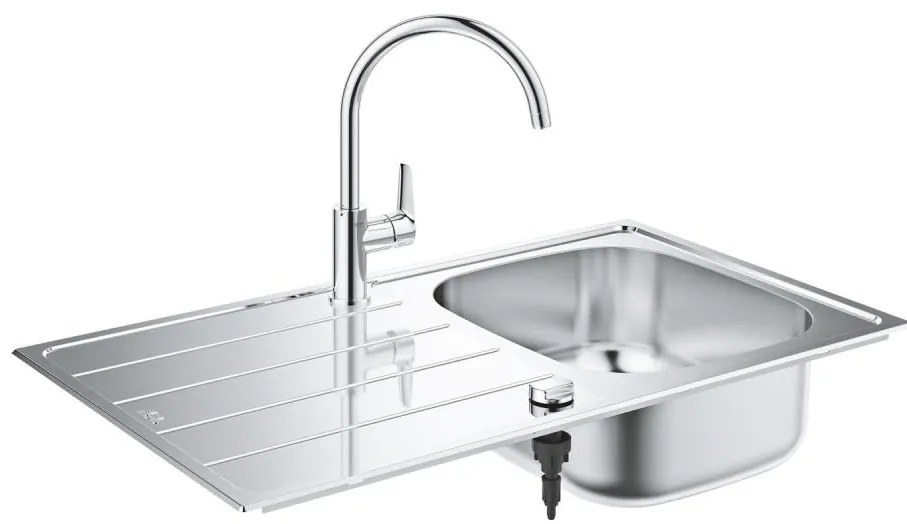 GROHE 31562SD1 - Set chiuvetă și baterie de bucătărie BAU, 860 x 500 mm, oțel inoxidabil