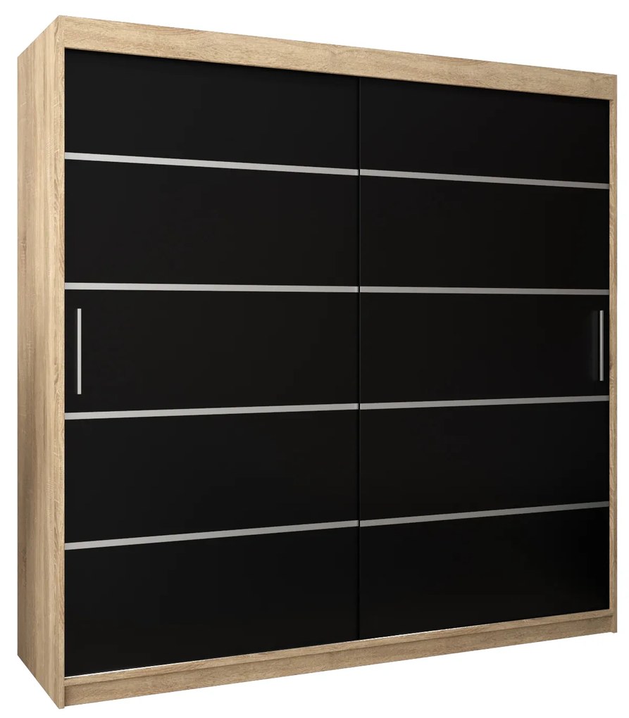 Dulap de haine 250 cm Verika 1 250 (stejar sonoma + negru). 1063752