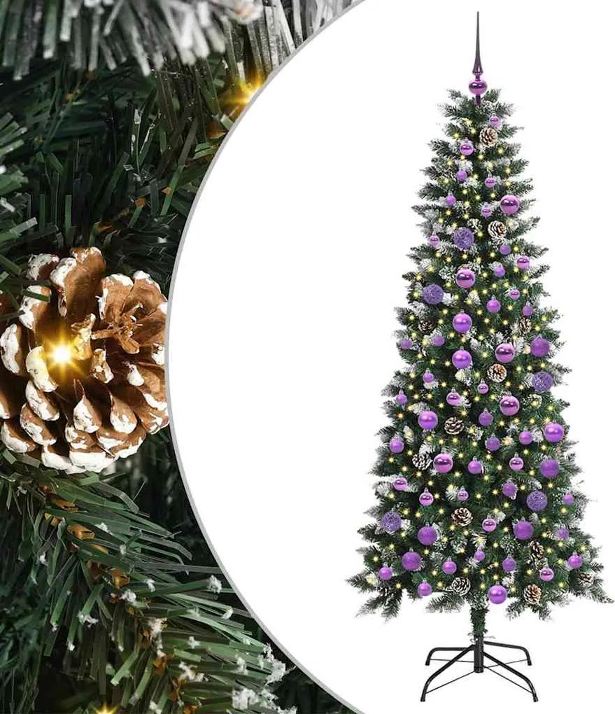 vidaXL Brad de Crăciun artificial Verde 180 cm PVC și Plastic și Oțel