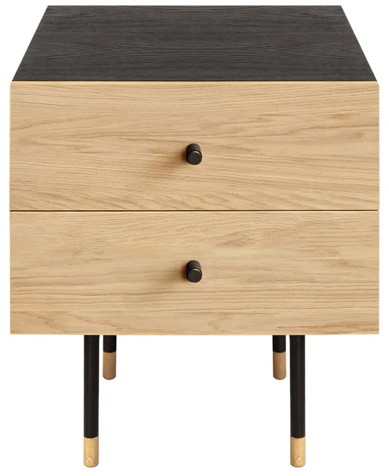 Noptieră în culoare naturală cu aspect de lemn de stejar Jugend – Woodman