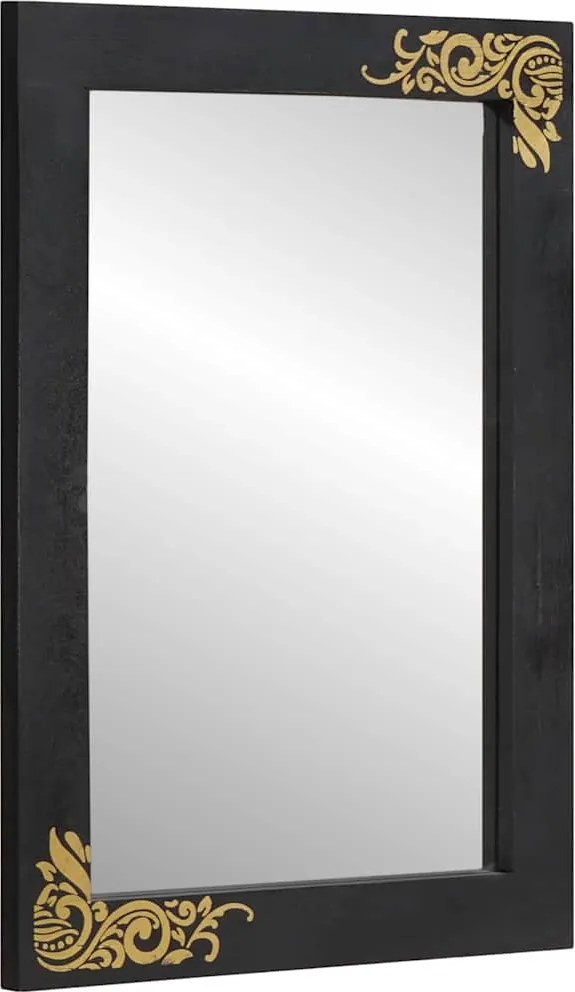 vidaXL Oglindă pentru baie Negru și argintiu 70 x 50 x 2,5 cm