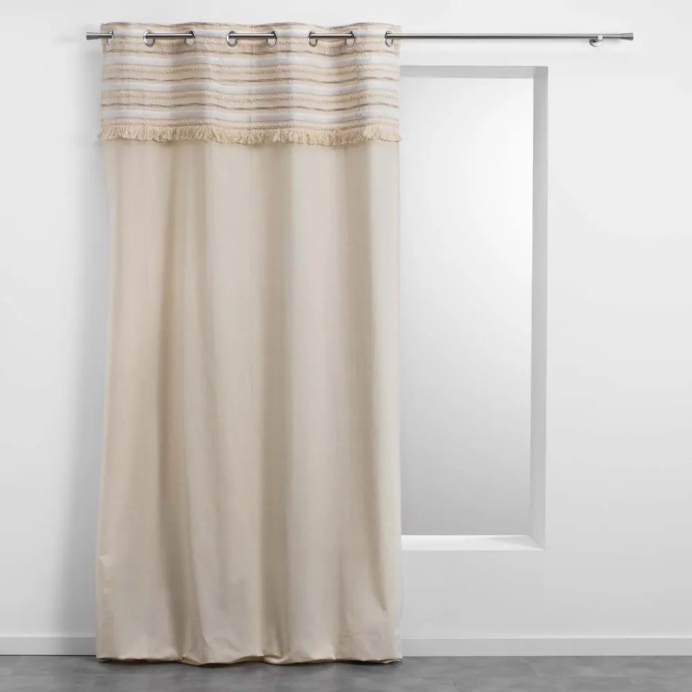 Draperie în culoare naturală din bumbac 140x240 cm Atlas – douceur d'intérieur