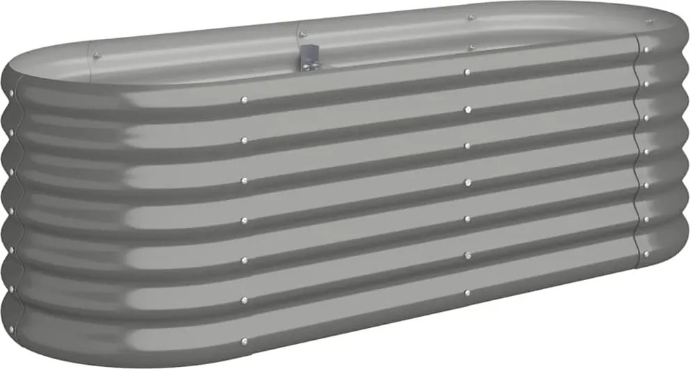 vidaXL Strat înălțat grădină gri 114x40x36cm oțel galvanizat