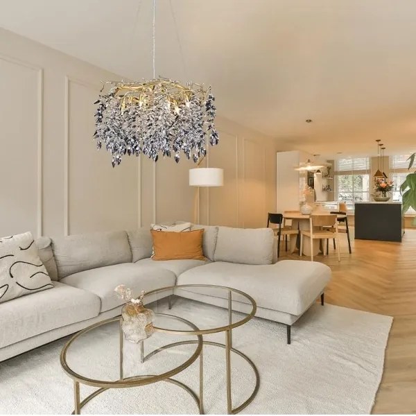 Lustră de cristal pe cablu 9xG9/40W/230V auriu