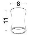 Spot aplicat design decorativ ciment, PELIA piatra neagra