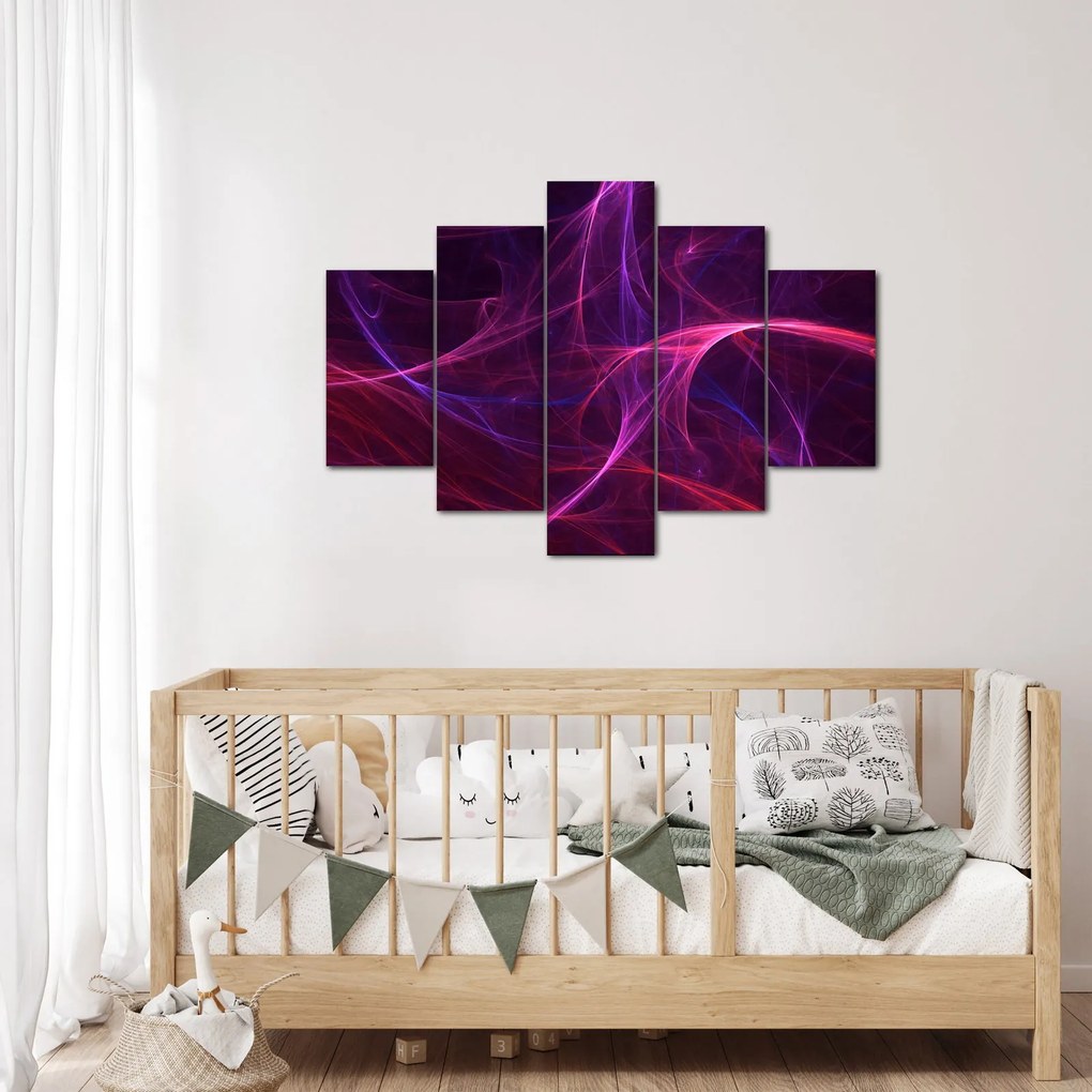 Tabloul abstract cu linii curbe (150x105 cm)