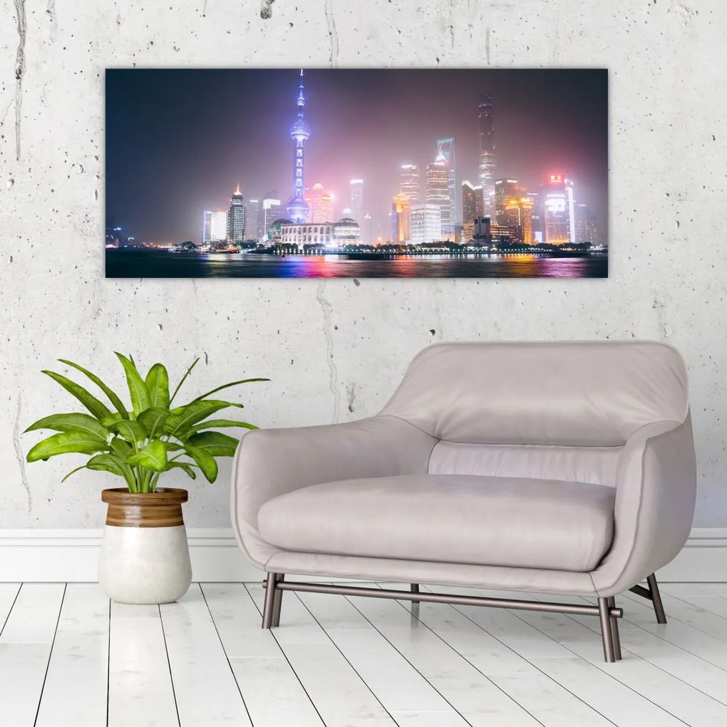 Tabloul Shangai nocturn (120x50 cm)