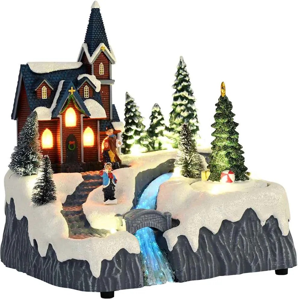 vidaXL Decorațiune sat de Crăciun Multicolour 20,5 x 17 x 21 cm