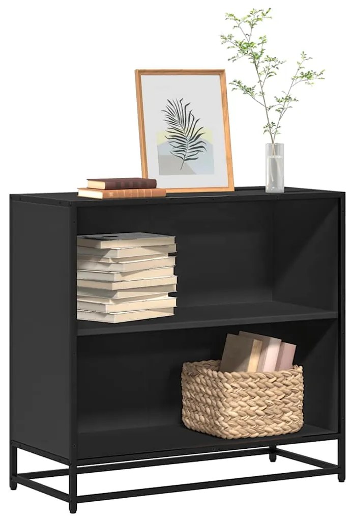 vidaXL Bibliotecă, negru, 80,5x35x76 cm, lemn prelucrat