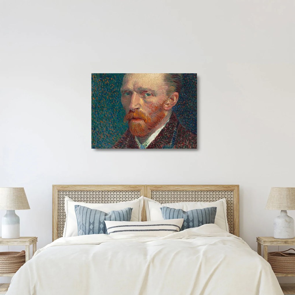 Tablou pe sticlă - Vincent van Gogh, Self-Portrait, reproducere (70x50 cm)