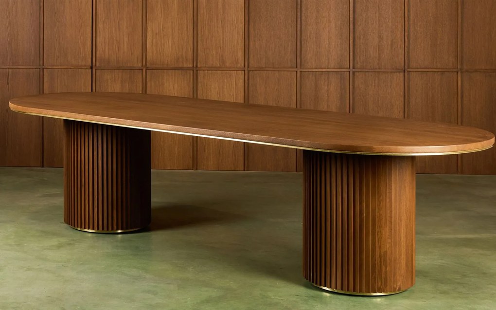 Masă lemn masiv de dining The Donald 300/, 240 × 110 × 75 cm - 300×110×75