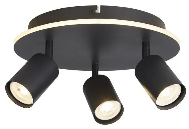 Plafoniera cu 3 spoturi metal negru San Diego