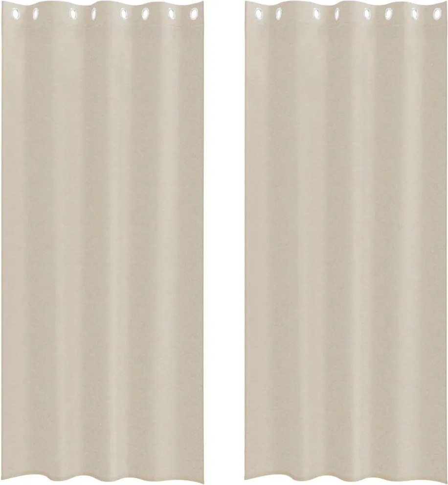 vidaXL Cortină din Voile 2 pcs Nisipiu 260 x 140 cm Poliester