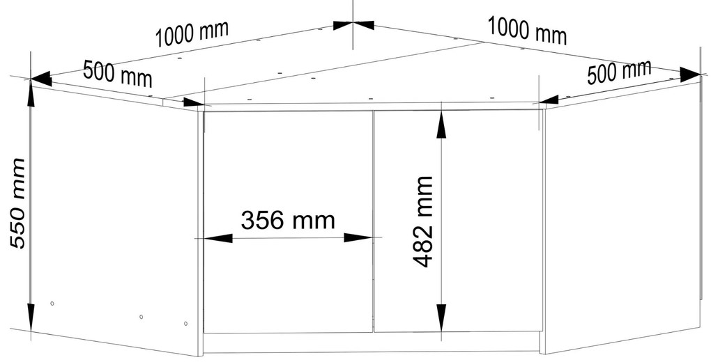 Suprastructură dulap Denominara (alb + grafit). 1117438