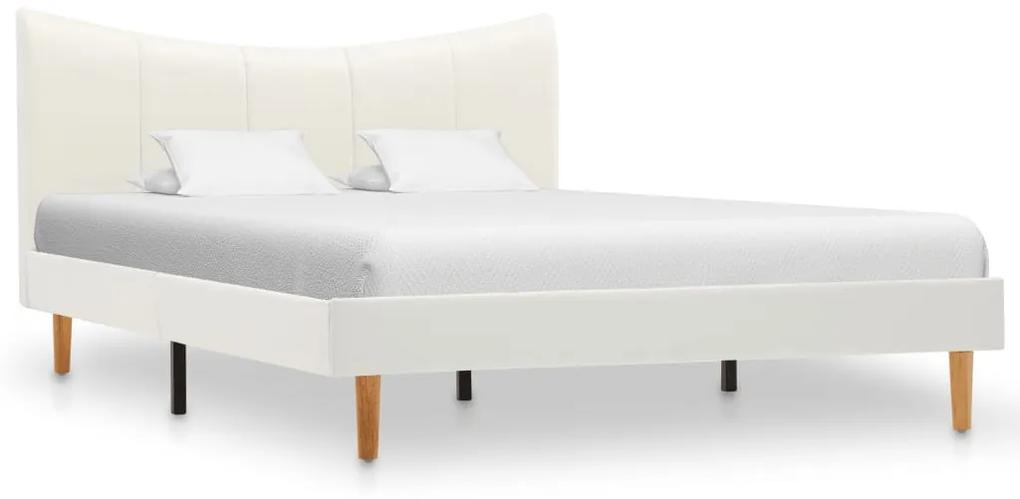 288510 vidaXL Cadru de pat, alb, 120 x 200 cm, piele ecologică