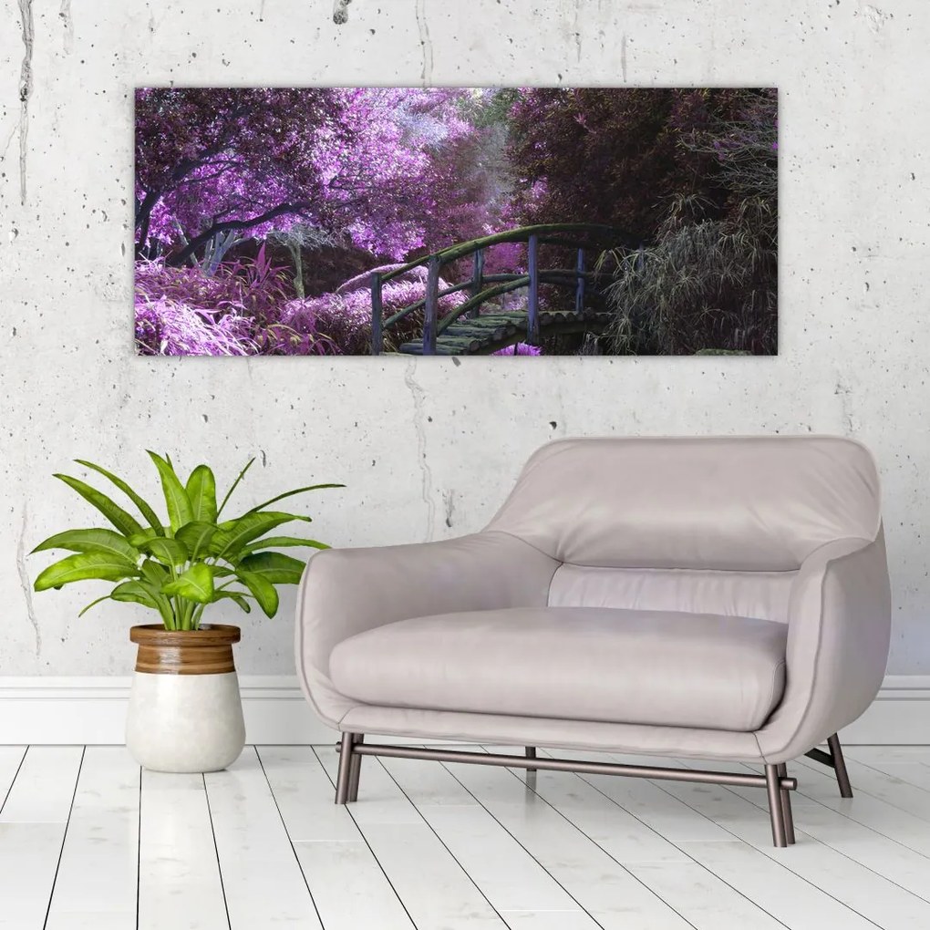Tablou - copaci violeți (120x50 cm)