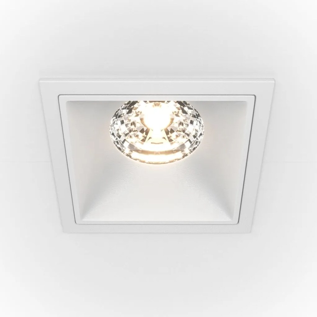 Spot LED incastrabil dimabil design tehnic Alpha alb 8,5x8,5cm, 3000K