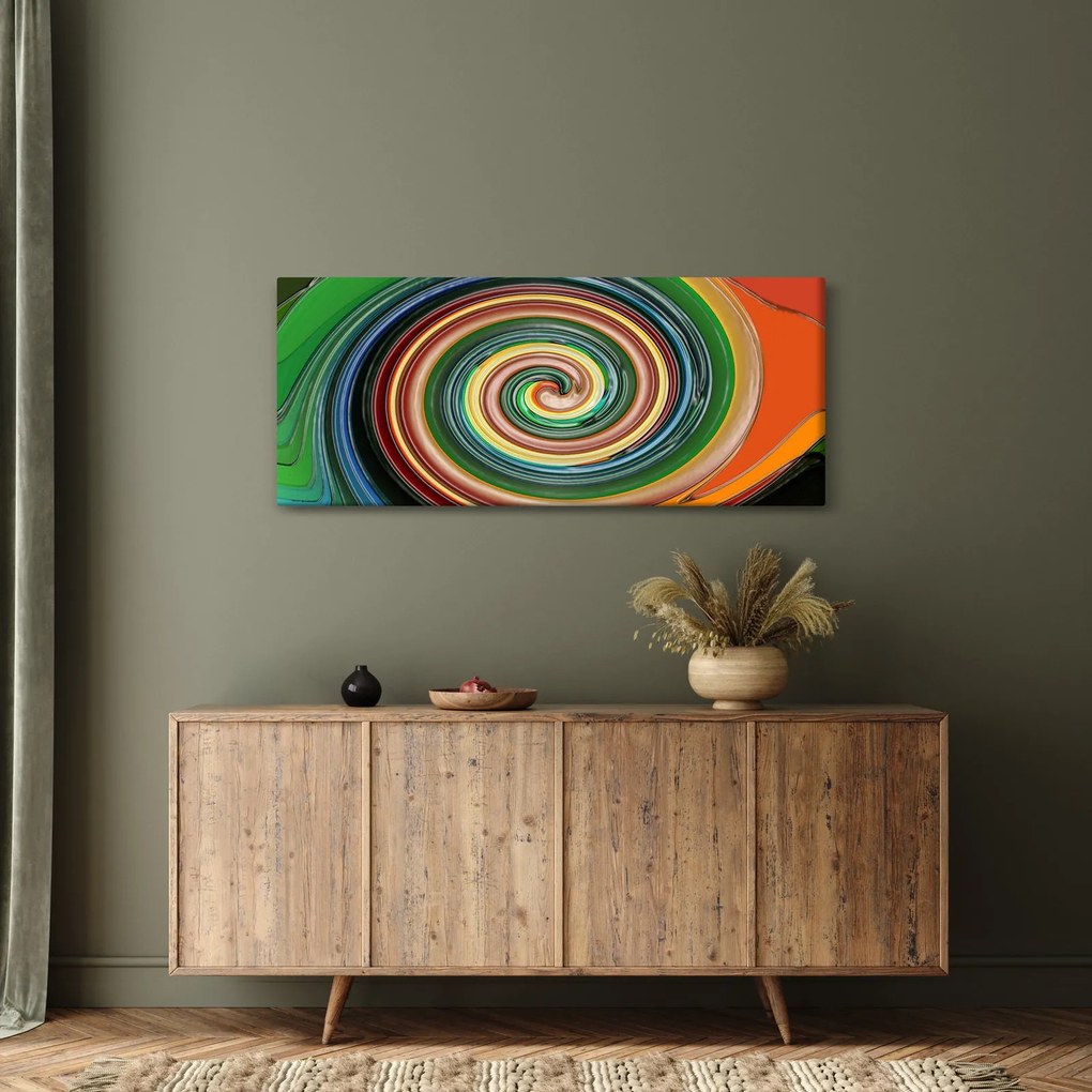 Tablou abstract - spirala colorata (120x50 cm)