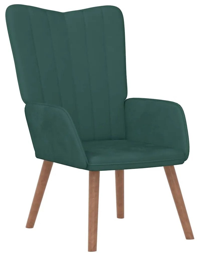 327657 vidaXL Scaun de relaxare, verde închis, catifea