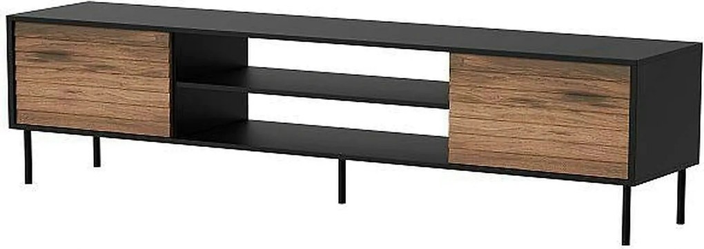 Comoda TV CORTINA, nuc/negru, PAL laminat, 180x40x60 cm