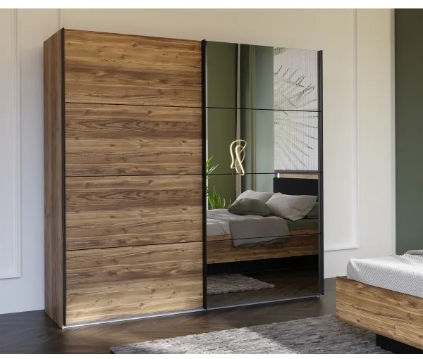 Dulap cu oglindă OREN 220x210 cm, finisaj stejar Artisan