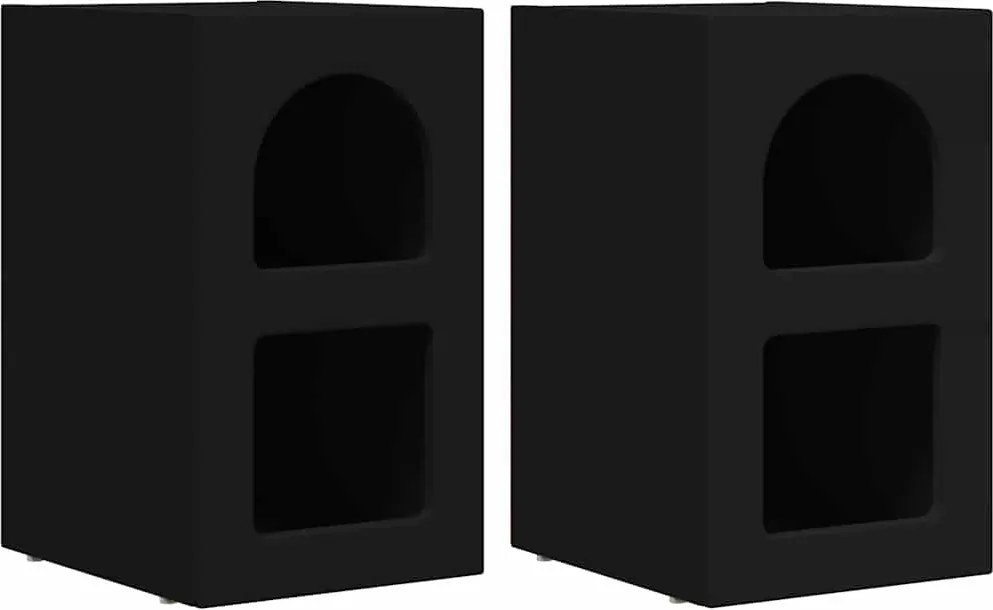 vidaXL Noptieră 2 pcs Negru 29,5 x 33,5 x 50 cm Lemn compozit