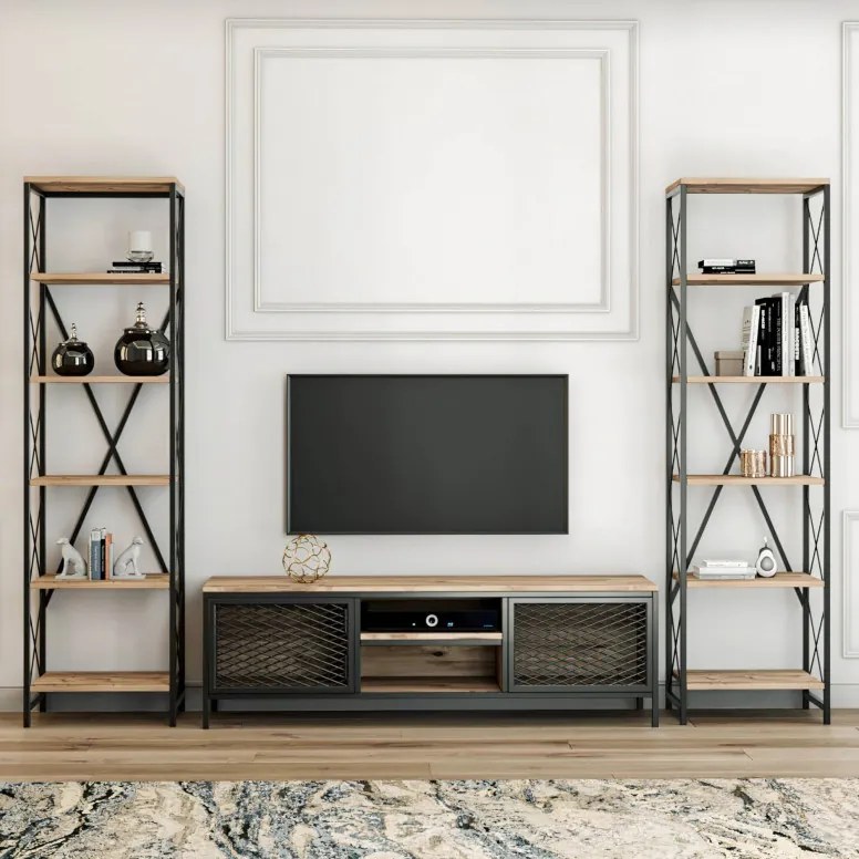 Ansamblu Comoda TV Maxim Pine-Negru