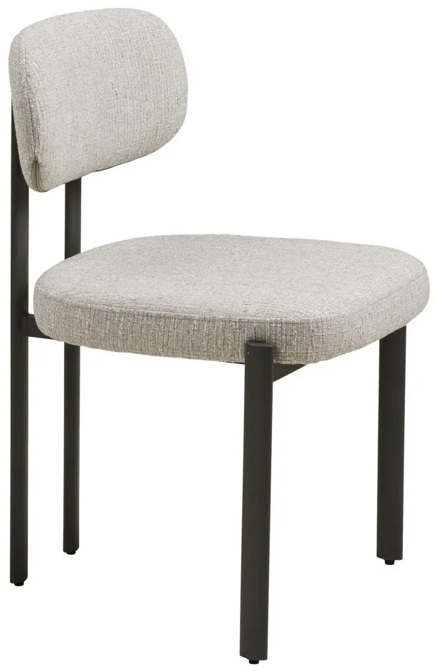 Scaun de dining Royan, gri deschis, picioare gri