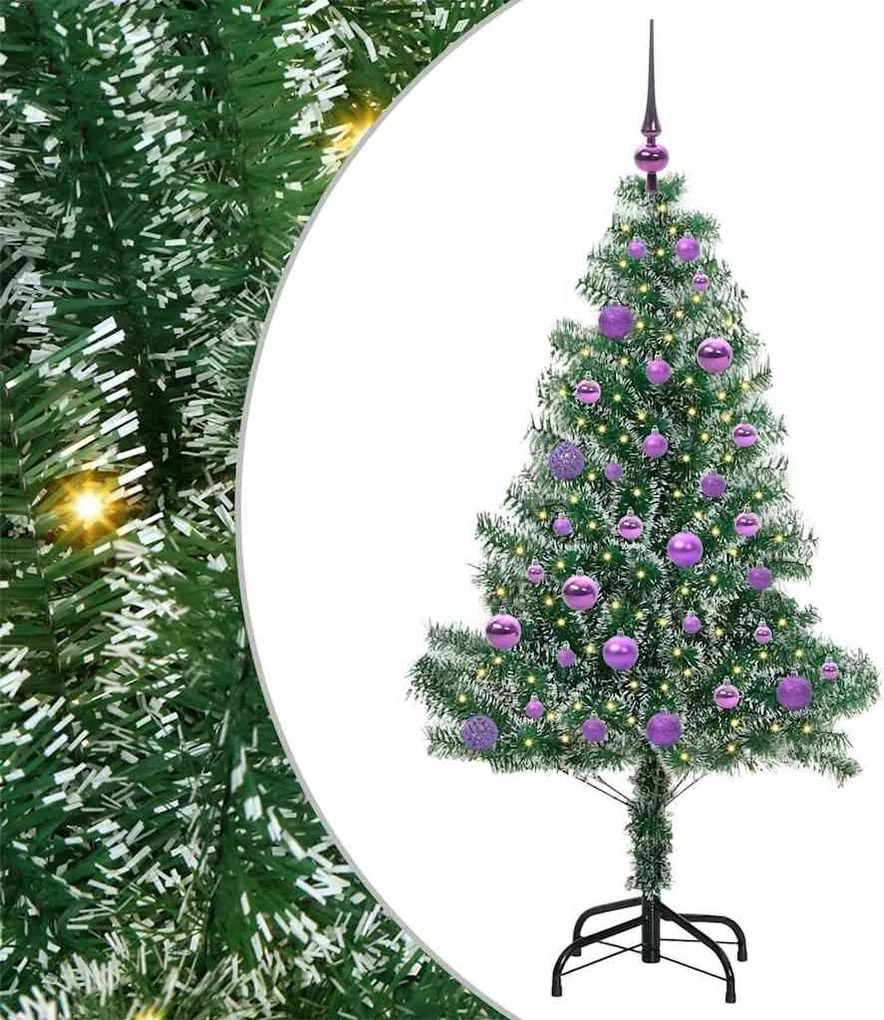 vidaXL Pom de Crăciun artificial cu zăpadă imitată și lumină LED