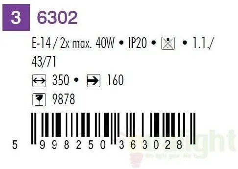Lustra, Plafonier cu 2 spoturi, crom satinat, Soma 6302 RX