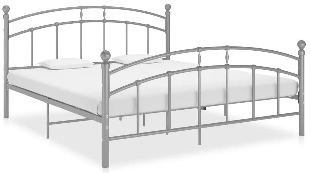 vidaXL Cadru de pat, gri, 200 x 200 cm, metal