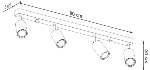 Spot BERG 4xGU10/40W/230V Sollux SL.1042
