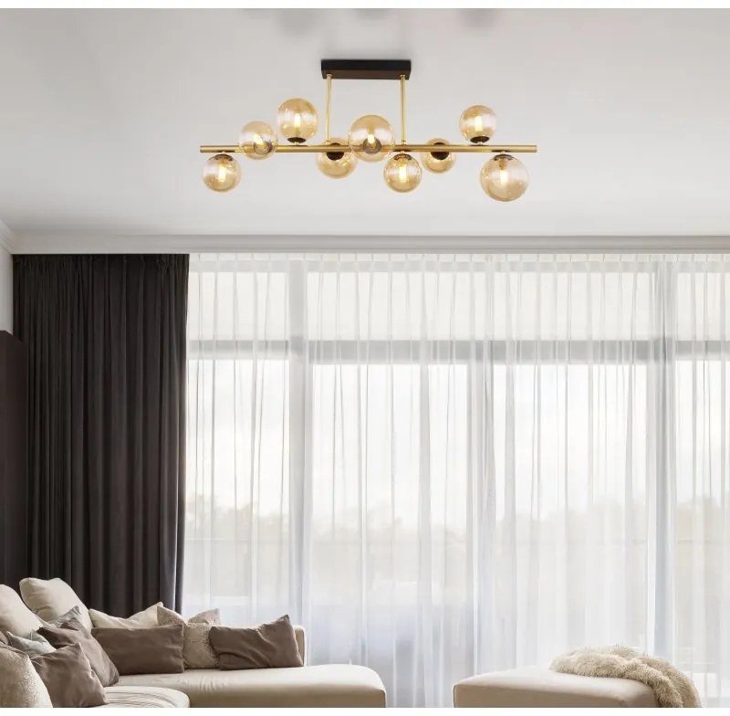 Plafoniera LED design modern Riha negru, alama