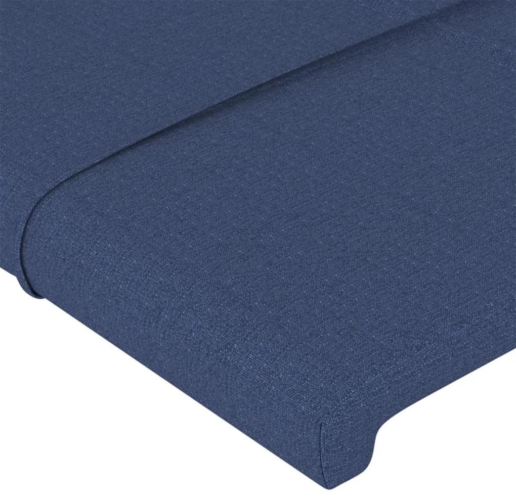 Tablie de pat cu aripioare, albastru, 147x16x118 128 cm, textil 1, Albastru, 147 x 16 x 118 128 cm