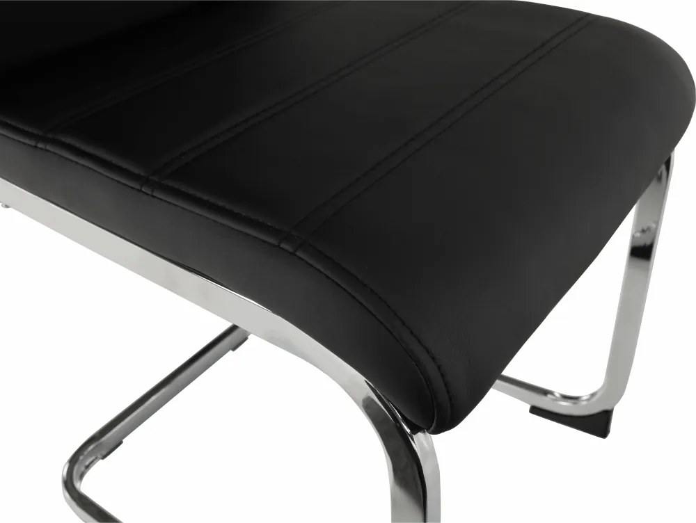 Scaun dining, negru / crom, VATENA