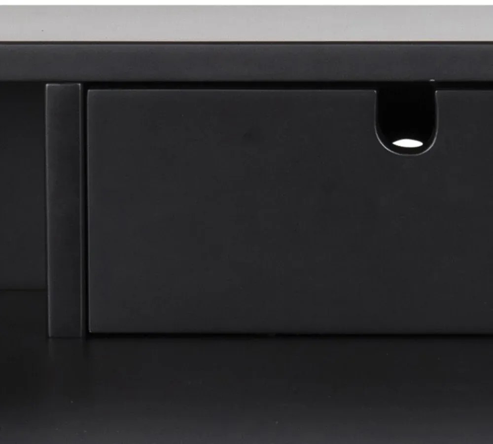 Birou cu raft si sertar DURANGO 100x55 cm, negru