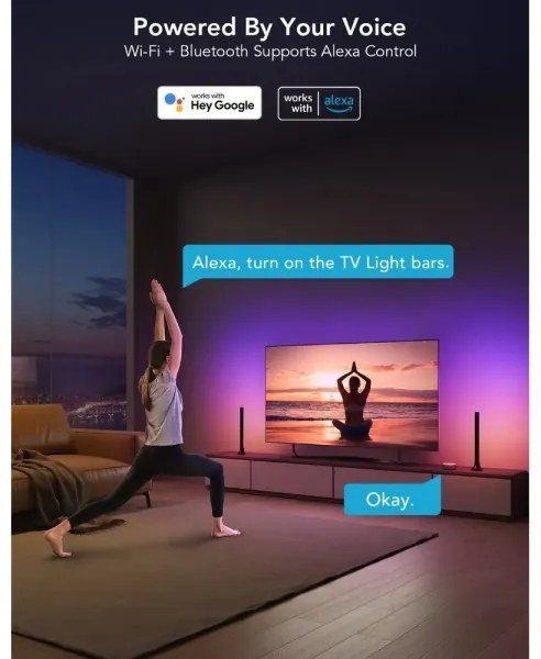 Govee - Panou SMART LED RGBIC 38 cm pentru TV 43-75" - set de 2 bucăți Wi-Fi