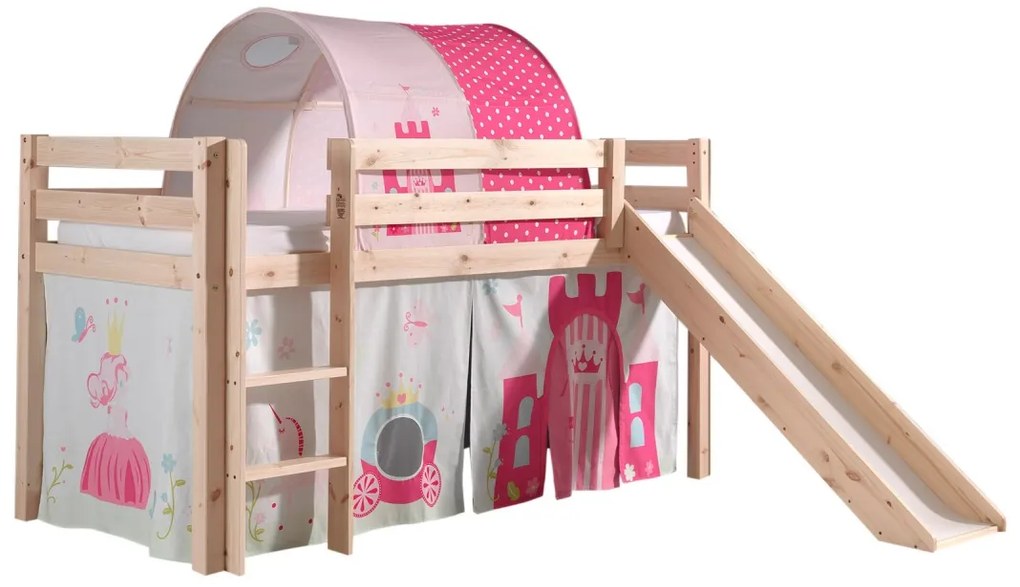 PINO PAT SEMI-INALT cu tobogan, cortină și tunel Princess.