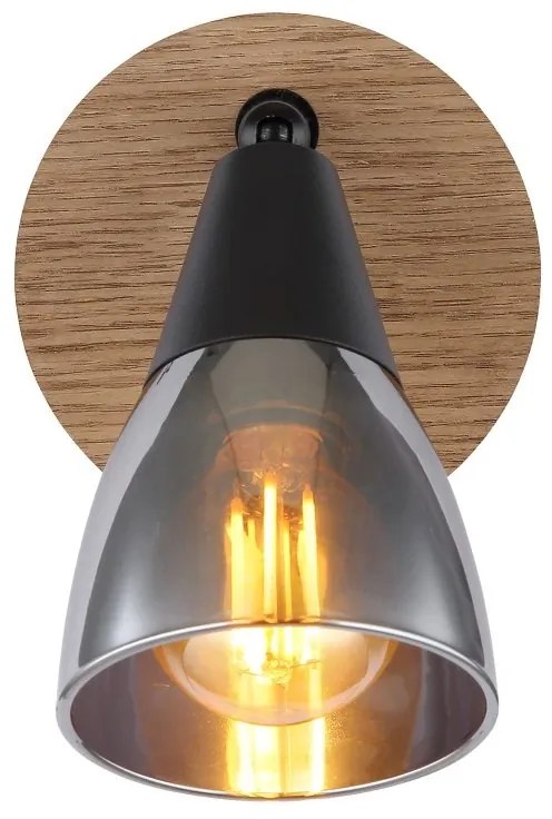 Aplica de perete design modern Mubby negru, maro