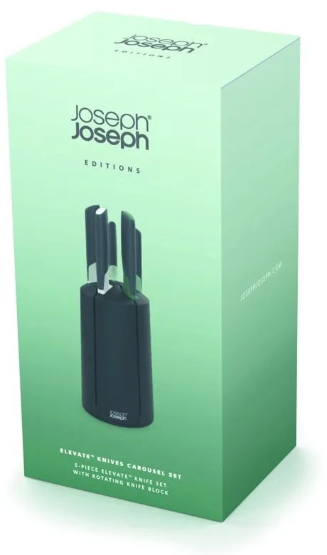 Set de cuțite cu suport rotativ din oțel inoxidabil 5 buc. Elevate – Joseph Joseph