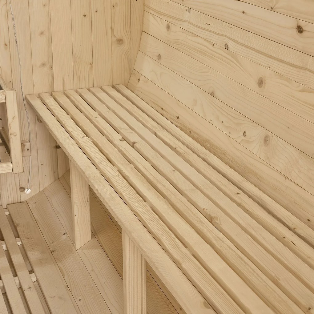 Vonkajšia sudová sauna Spitzbergen L dĺžka 190 cm priemer 190 cm (6 kW)
