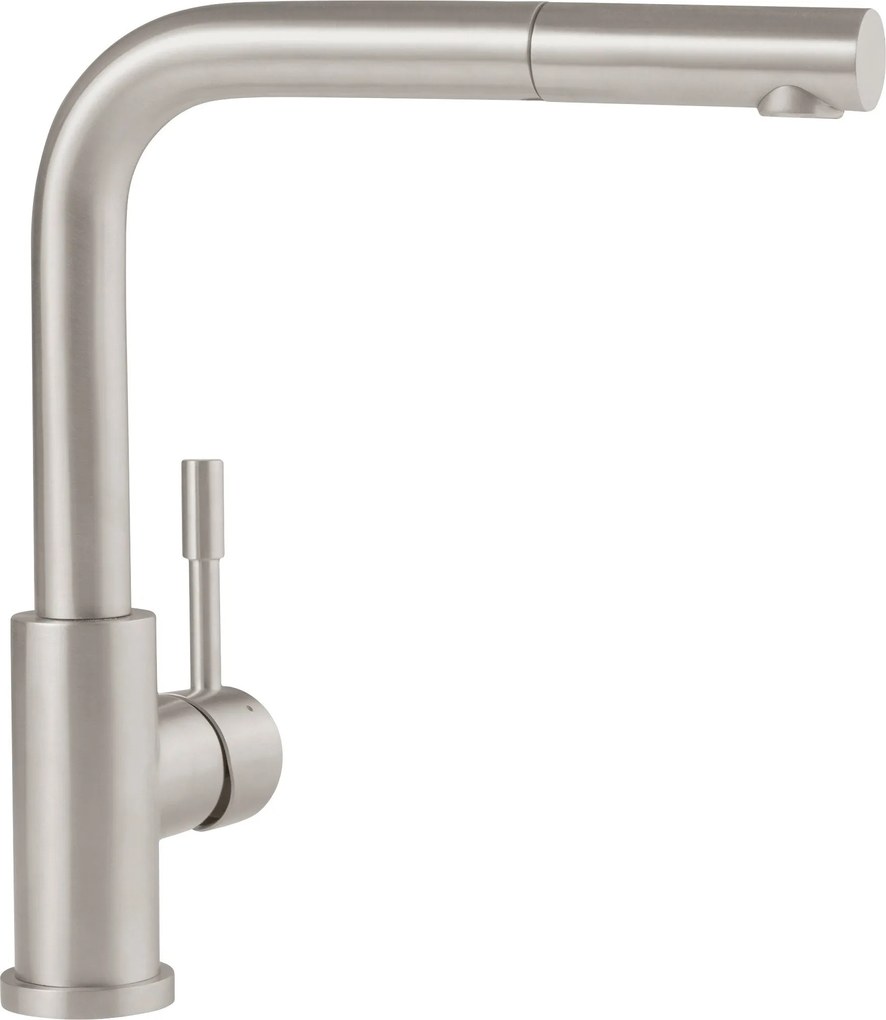 Baterie bucatarie Steel Shower argintie 30,5 cm