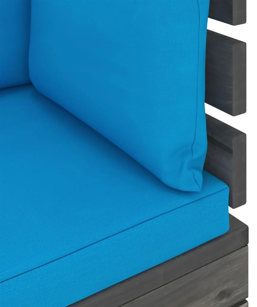 Set mobilier gradina din paleti cu perne, 6 piese, lemn pin Albastru deschis, 6