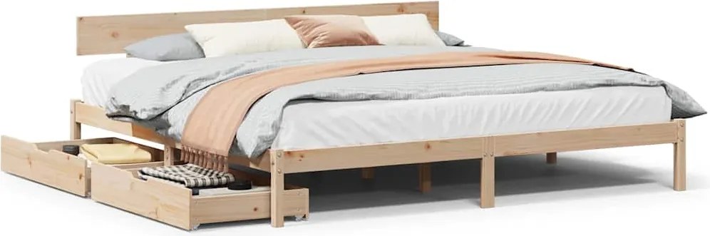 vidaXL Cadru de pat fără saltea, 180x200 cm, lemn masiv pin