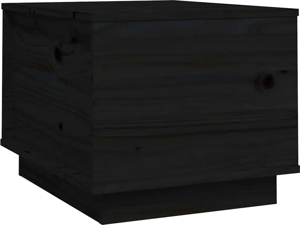 vidaXL Măsuță de cafea, negru, 40x50x35 cm, lemn masiv de pin